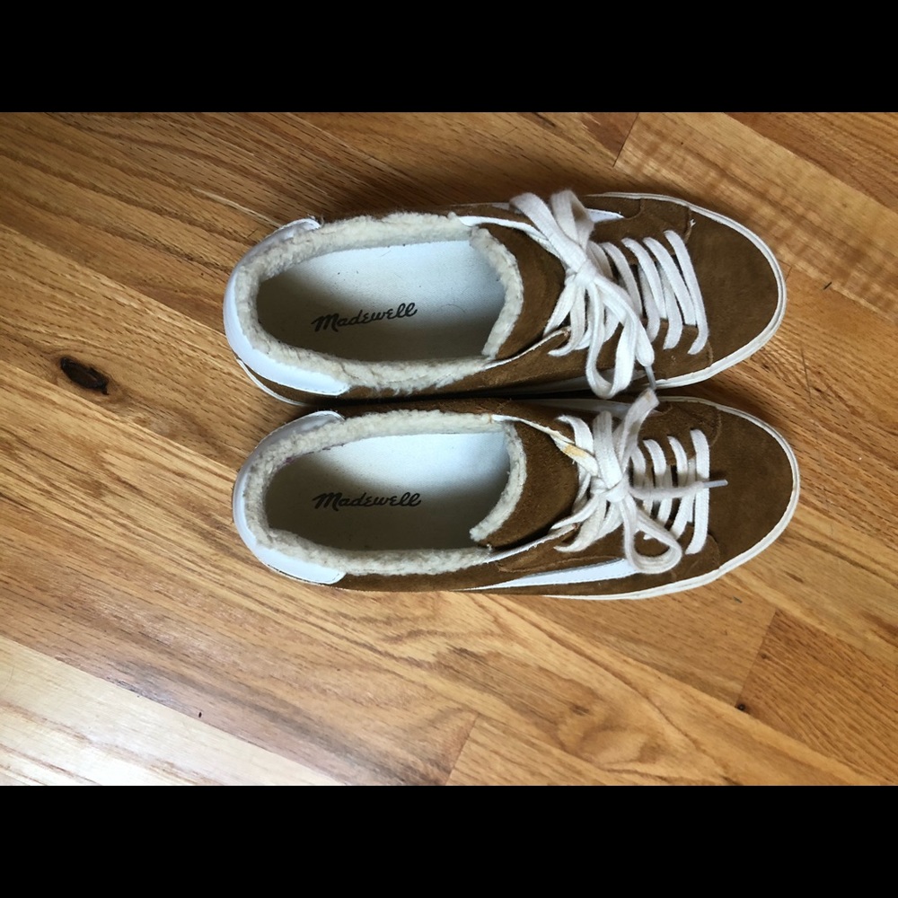 Madewell Sidewalk low top sneakers suede Sherpa